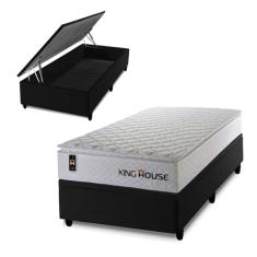 Conjunto Box Baú New Moon Branco 96x203x73 c/ Molas Ensacadas