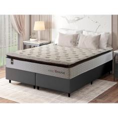 Conjunto Cama Box c/ Molas Ensacadas New York Branco King 193x203x73