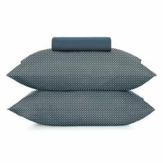 Jogo de Cama Queen 3 peças Altenburg Toque Acetinado Slim Marinho - Az