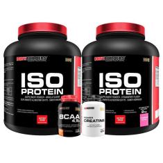 KIT 2x Whey Protein Iso Protein 2kg + Creatina 100g + BCAA 100g - Bodybuilders-Unissex