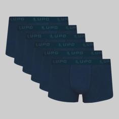 Kit 6 Cuecas Lupo Sunga Algodão com Elastano 00480, Azul marinho, GG