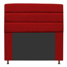 Cabeceira Estofada Turim 140 Cm Casal  Suede Vermelho - Adj Decor