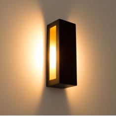 1 Arandela Led Efeito Decorativa Parede Teto 5w 25cm Preta 110V St163 