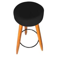 Kit 07 Banqueta Alta Flora Pés Palito em Madeira Caramelo  Bar Bistrô 