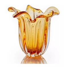 Vaso Em Cristal Murano Âmbar - São Marcos