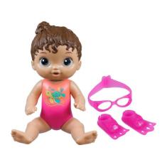 Boneca Baby Alive Sunny Swimmer com Óculos - e Nadadeira Hasbro, Rosa,