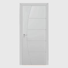 Kit Porta de Madeira 210x80cm Frisada Laqueada Esquerda Moldufama