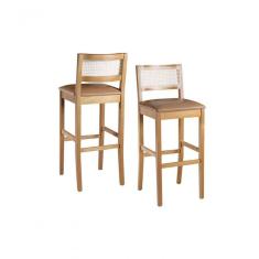 Banqueta Em Madeira Maciça Com Telinha Zara Requinte Salas