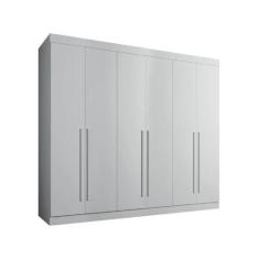 Guarda Roupa Casal 6 Portas 6 Gavetas - Diamante-Branco - Leifer Móvei