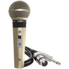 Microfone Profissional Sm58 P4* Champanhe Acompanha Cabo De 5 Metros -