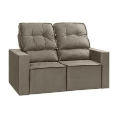Sofá Retrátil E Reclinável Chicago 2l. 1.50cm C-molas-veludo Castor