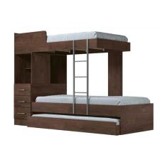 Treliche Plus Com 3 Gavetas Com auxiliar Jatoba - Santos Andirá