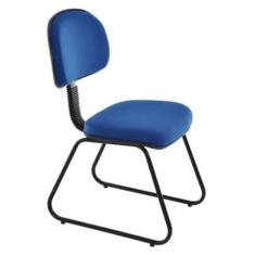 Cadeira Secretária com Base Fixa Trapézio Linha Robust Azul - Design O