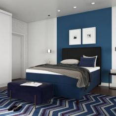 Colchão Casal Mola Ensacada Mornings Macio (25x138x188) Azul e Branco 