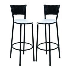 Kit 2 Banquetas Banco Bancada Bar Balcão Area Gourmet Alto - EJC ESPAÇ