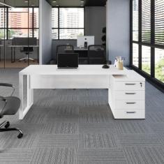 Mesa Escritório Diretor 1,70m a 1,92m 4 Gavetas Pé Metal F5 - F5 Offic