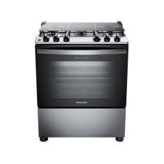 Fogão Brastemp 5 Bocas Cor Inox Com Turbo Chama - BFS5GDR, Inox e Pret