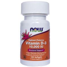Vitamina D3 10.000Ui 120 Softgels - Now Foods - Importada A Pronta Ent
