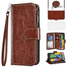 Asuwish Capa de celular para Google Pixel 4 XL carteira com protetor de tela de vidro temperado alça transversal flip zíper suporte para cartão Folio slot suporte Pixle 4XL Pixel4XL 4LX LX mulheres