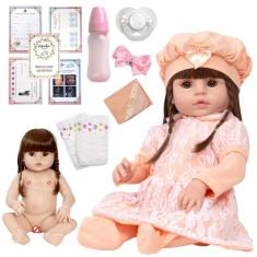 Boneca Bebe Reborn Recém Nascida Grande Linda Kit 13 Itens - Cegonha R