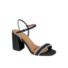 Sandália Feminina Vizzano Salto Em Strass Social 6409-Feminino