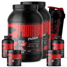 Combo Duplo Whey Protein Fusion + 2x Bcaa + 2x Glutamina + Shaker-Unissex