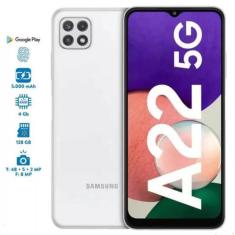 Smartphone Samsung Galaxy A22 128 Gb - Branco, 5G, Câmera Quadrupla 48