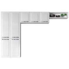 Cozinha Compacta Itatiaia Rose com 7 Portas e 6 Prateleiras - 245cm de largura