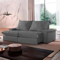 Sofá Retrátil e Reclinável com Catraca Blindada 200cm Merlot Jolie/Grafite