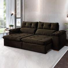 Sofá Retrátil e Reclinável 2 Lugares 200cm Vancouver Marrom
