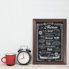 Quadro Decorativo com Moldura Marrom Menu 22x32cm - Quartinhos