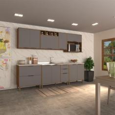 Cozinha Modulada Completa 6 Peças com Balcões Aéreos Gavetões e sem Ta