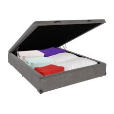Cama Box Baú Casal 138x188 Cinza - KazaMix