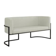 Sofá 2 Lugares Base Metal Preta Reforçada Recepção Bouclê