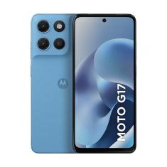 Smartphone Motorola Moto G17 256GB - Azul Claro, 12GB (4GB RAM + 8GB RAM Boost), Câmera 50MP e Tela 6,7"