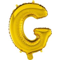 Balão Metalizado Letra G Ouro 40cm - Mundo Bizarro