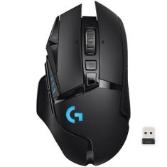Logitech G502 Mouse para jogos sem fio Lightspeed com sensor Hero 25K, compatível com PowerPlay, pesos ajustáveis e Lightsync RGB - Preto