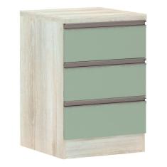 Mesa De Cabeceira 3 Gavetas 40Cm Estrutura Legno Crema Prime