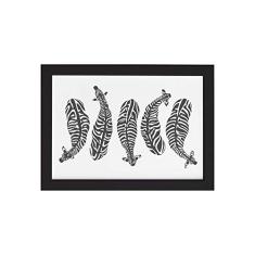 Quadro Safari Geométrico Zebra Moldura Preta 33x43cm