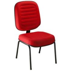 Cadeira Diretor Sem Braços Linha Blenda Base Fixa Palito Vermelho - De