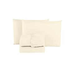 Jogo de Cama Lençol Queen 200 Fios Algodão 4 peças Conjunto com Elásti