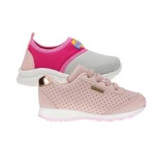Tenis Infantil Feminino Menina - KIT 2 PARES Tam 20 ao 27-Feminino