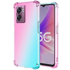 Ueokeird Capa para OnePlus Nord N300, OnePlus N300 CPH2389, capa protetora transparente e fofa gradiente fina antiarranhões flexível TPU à prova de choque para OnePlus Nord N300 5G (rosa)