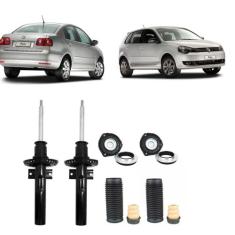 02 Amortecedores + 02 Kits Batentes Polo Sedan,Hatch Dianteiro 2002 At