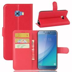 NEKOYA Capa carteira para Samsung Galaxy C5, capa carteira flip de couro PU premium com compartimento para cartão, suporte e fecho magnético [capa interna de TPU à prova de choque] compatível com