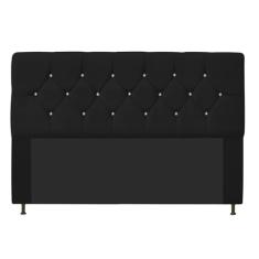Cabeceira França Estofada Strass 195cm Cama Box King Corano Preto - Amarena Móveis