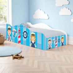 Mini Cama Fun Capitão Marinhos Meninos Infantil Com Colchão - Kids Mob