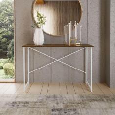 Mesa Escrivaninha Para Estudo Office 0,90 Cm Miami Imbuia/ Branco - KL