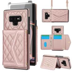 Asuwish Capa de celular para Samsung Galaxy Note 9 com protetor de tela de vidro temperado com bloqueio de RFID, compartimento para cartão de crédito, alça transversal, suporte Note9 Not S9, mulheres,