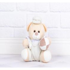 Urso de pelucia macacão com brinquedo - tedde 12 cm - CKD CONFECCOES, 